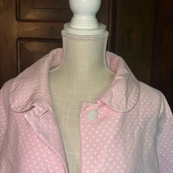 Womens LILLY PULITZER Size 12 Jacket Blazer Preppy Classic Pink Polka dot - Picture 3 of 7